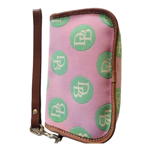 Dooney And Bourke Green Pink  Pouch Wristlet. - Picture 3 of 6